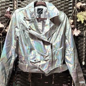 Silver forever 21 jacket with belt